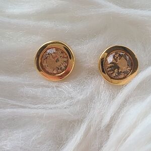 Swarovski Gold Toned Crystal Post Earrings- Great Condition